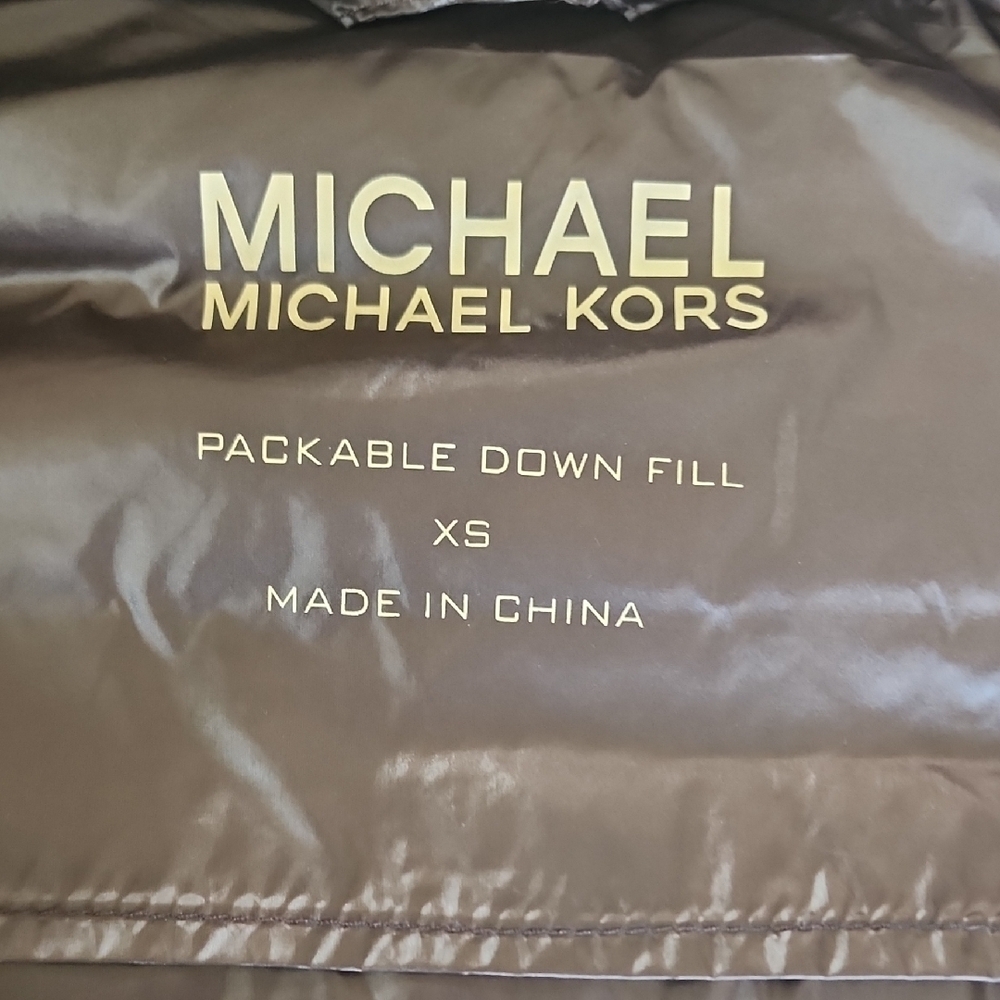 Michael Kors Brown Packable Down Puffer Jacket w/ Bag - XS - Belted - Picture 8 of 10